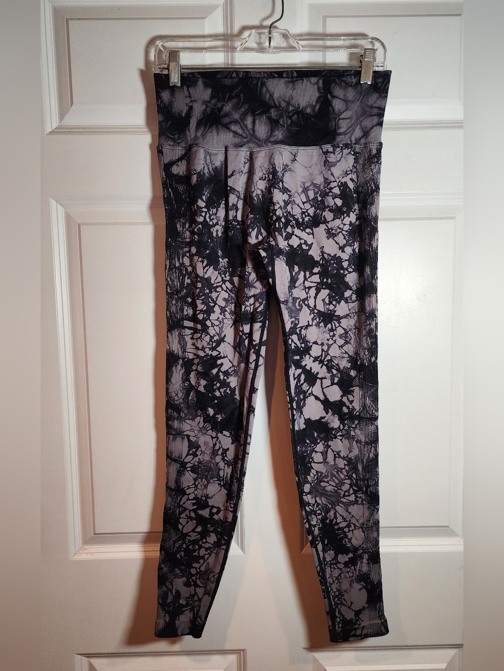 NWOT Tie-Dye Black & Gray High-Waist Leggings Booty Lifting XL